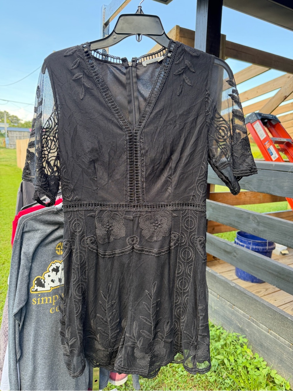 Black Lace V-Neck Women's romper